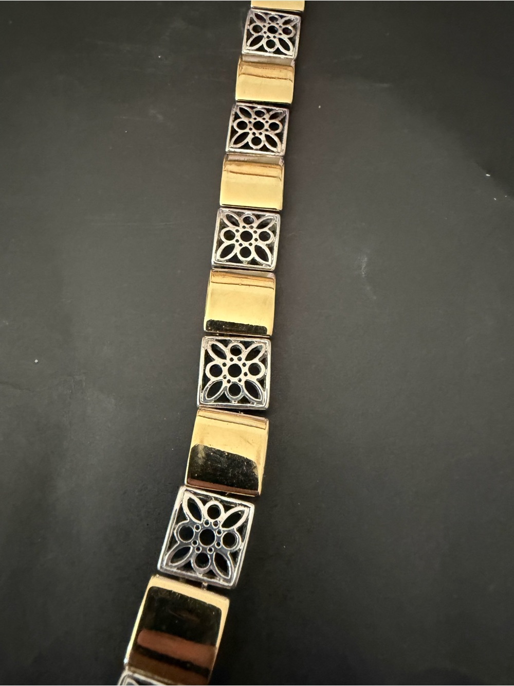 Two-Tone Gold and Silver Link Bracelet for Women - Picture 2 of 3